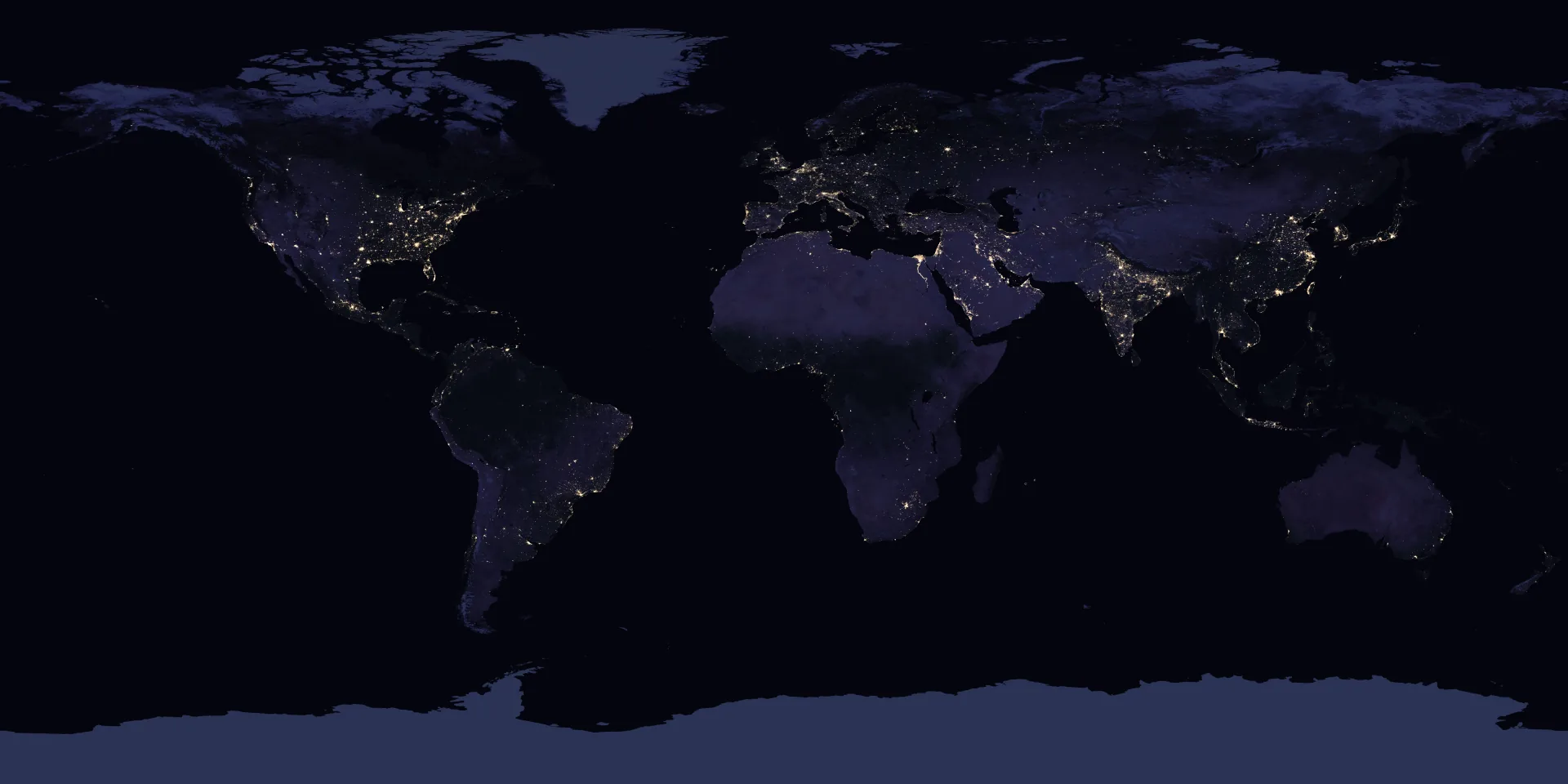 Global 2016 map of nighttime lights derived from Suomi NPP VIIRS observations