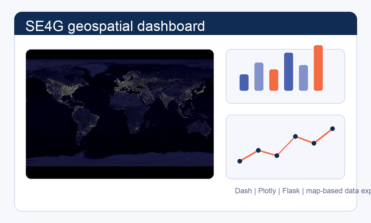 SE4G geospatial dashboard visual with map and chart panels